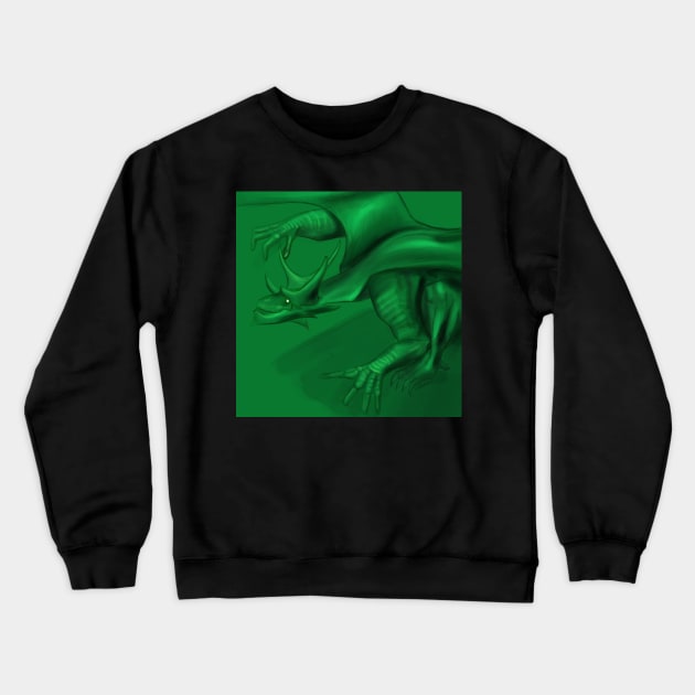 green emerald dragon ecopop in wonder sketch Crewneck Sweatshirt by jorge_lebeau